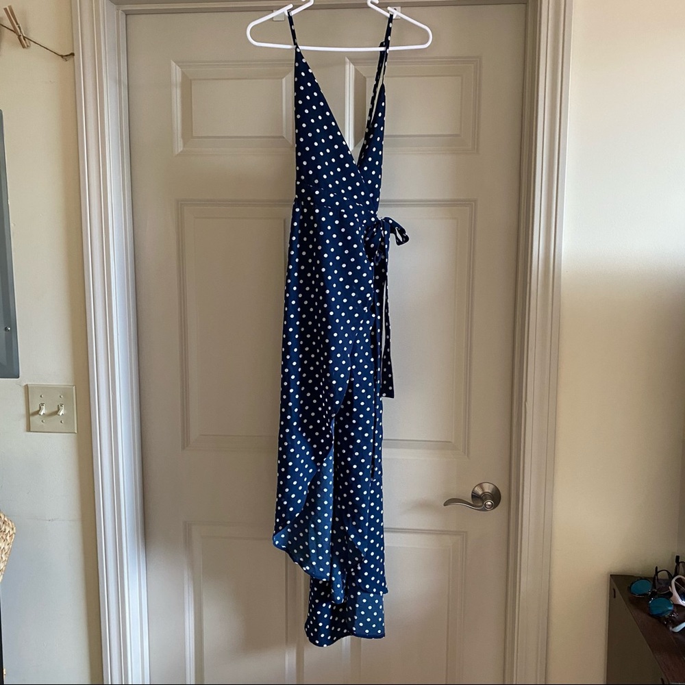 Navy wrap dress